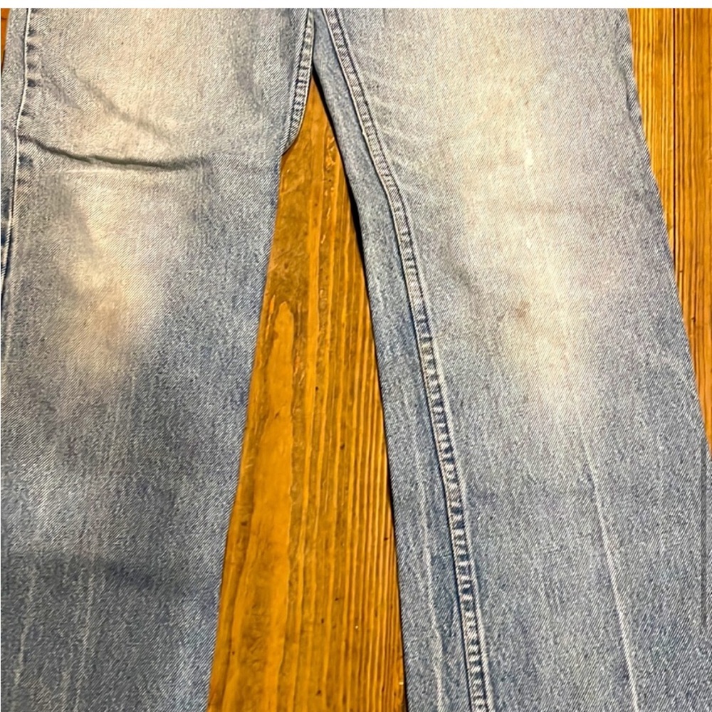 UNISEX TRUE VINTAGE DISTRESSED DENIM STRAIGHT LEG LEVIS JEANS - 32 Orange Label - Picture 8 of 9